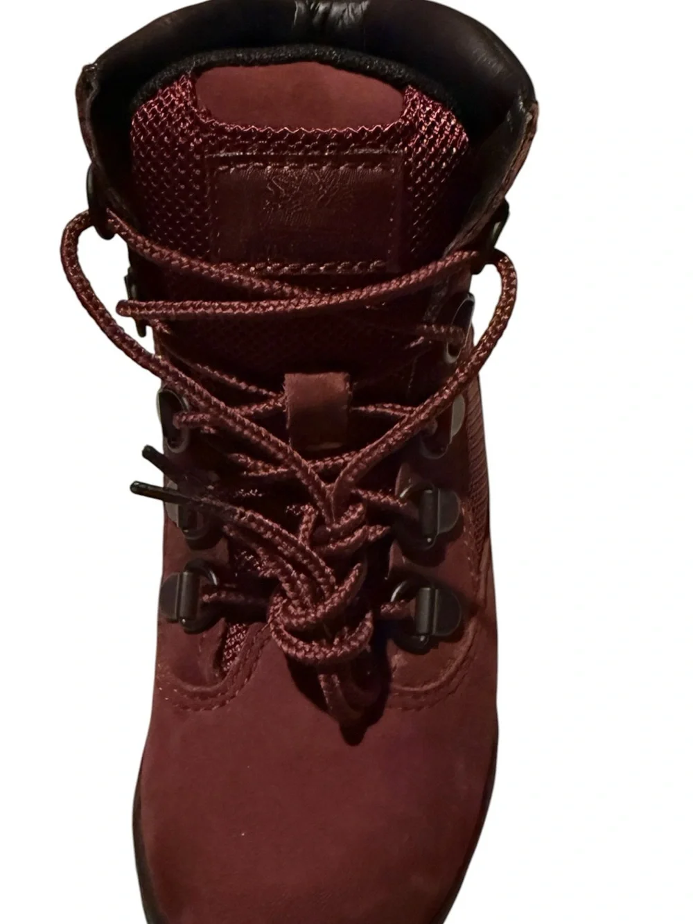 Timberland Kids Burgundy and Black Lace-Up Hiking Boots